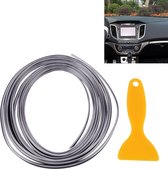 5 m flexibele trim voor diy automobiel auto-interieur exterieur spuitgieten trim decoratieve lijn strip met filmkrabber (zilver)