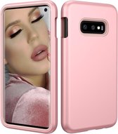 Effen kleur TPU + PC Protevtive Case voor Galaxy S10 E (Rose Gold)