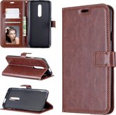 Crazy Horse Texture Horizontal Flip Leather Case voor OnePlus 7 Pro, met houder & kaartsleuven & portemonnee & fotolijst (bruin)