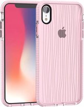 Glanzend glas poeder rimpelingen patroon TPU beschermhoes voor iPhone XR (roze)