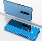 Voor OnePlus 8 vergulde spiegel horizontale flip lederen tas met houder (blauw)