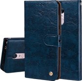 Voor Geschikt voor Xiaomi redmi 5 plus olie wax textuur horizontale flip lederen case met houder & kaartsleuven & portemonnee (blauw)