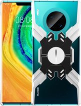 Voor Huawei Mate 30 Pro Hero Series Anti-val Slijtvaste metalen beschermhoes met beugel (zilver zwart)