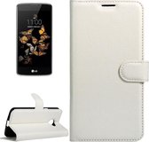 Voor LG K5 Litchi Texture horizontale flip lederen tas met magnetische gesp & houder & kaartsleuven & portemonnee (wit)