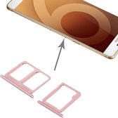 SIM-kaartvak + Micro SD-kaartvak voor Galaxy C9 Pro / C9000 (rose goud)