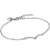 ZINZI zilveren schakelarmband met V-vormig element met witte zirkonia's ZIA1965