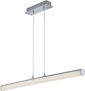 LED Hanglamp - Hangverlichting - Iona Lagia - 10W - Warm Wit 3000K - RGBW - Rechthoek - Mat Chroom - Aluminium