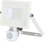 SAMSUNG - LED Bouwlamp 20 Watt met Sensor - LED Schijnwerper - Nivra Dana - Natuurlijk Wit 4000K - Mat Wit - Aluminium