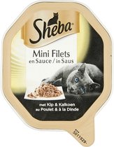 Sheba alu mini filets kip / kalkoen in saus - 85 gr - 22 stuks
