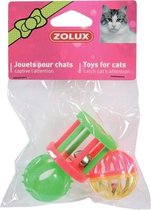 Zolux kattenspeelgoed multi assorti - 4 cm 3 st - 1 stuks