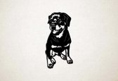 Wanddecoratie - Hond - Rottweiler 2 - XS - 29x15cm - Zwart - muurdecoratie - Line Art