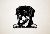 Wanddecoratie - Hond - Rottweiler 3 - L - 75x78cm - Zwart - muurdecoratie - Line Art