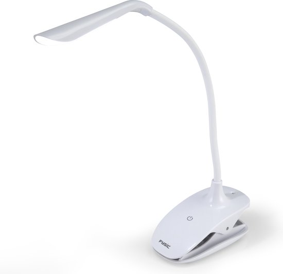 Fysic Leeslamp met LED verlichting - Oplaadbaar via USB - Leeslampje met klem - FL-11 - Wit