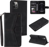 Stiksels Kalfsstructuur Horizontale Flip Leren Case met Houder & Kaartsleuven & Portemonnee Voor iPhone 11 Pro Max (Zwart)