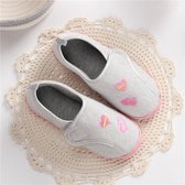 Lente en zomer zwangere vrouwen kleine enkele schoenen opsluiting schoenen zwangere vrouwen postpartum thuisslippers, maat: 39-40 (grijs)