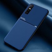 Voor vivo Y73s Classic Tilt Strip Grain Magnetisch schokbestendig PC + TPU-hoesje (blauw)