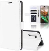 R64 Texture Single Fold Horizontale Flip Leather Case voor Galaxy Note 10, met houder & kaartsleuven & portemonnee (wit)