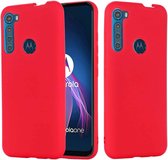 Voor Motorola One Fusion + Pure Color Vloeibare siliconen schokbestendige hoes met volledige dekking (rood)