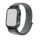 Nylon vervangende polsband horlogeband voor Apple Watch Series 6 & SE & 5 & 4 44 mm / 3 & 2 & 1 42 mm (stormgrijs)