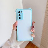 Voor Huawei P40 TPU + pc schokbestendige hoes met vier hoeken (hemelsblauw)