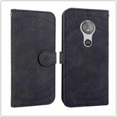 Voor Motorola Moto G7 Pressed Printing Pattern Horizontale Flip PU Leather Case met houder & kaartsleuven & portemonnee & & Lanyard (zwart)