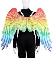 Carnaval Halloween decoratie regenboog kleur engel grote vleugels