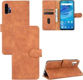 Voor UMIDIGI F2 Effen Kleur Huidgevoel Magnetische Gesp Horizontale Flip Kalf Textuur PU Lederen Case met Houder & Kaartsleuven & Portemonnee (Bruin)