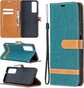 Voor Huawei P smart 2021 / Y7a Lite Kleuraanpassing Denim Textuur Horizontale Flip Leren Case met Houder & Kaartsleuven & Portemonnee & Lanyard (Groen)