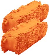 Set de 2 x guirlandes de décoration fête/anniversaire orange 24 mètres papier crépon - Articles de fête