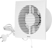 Badkamerventilator diameter 100 mm WIT Trekkoord en stekker - EE100WP