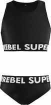Super Rebel Tanktop meisjes bikini zwart