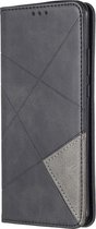 Huawei P40 Pro Hoesje - Mobigear - Rhombus Slim Serie - Kunstlederen Bookcase - Zwart - Hoesje Geschikt Voor Huawei P40 Pro