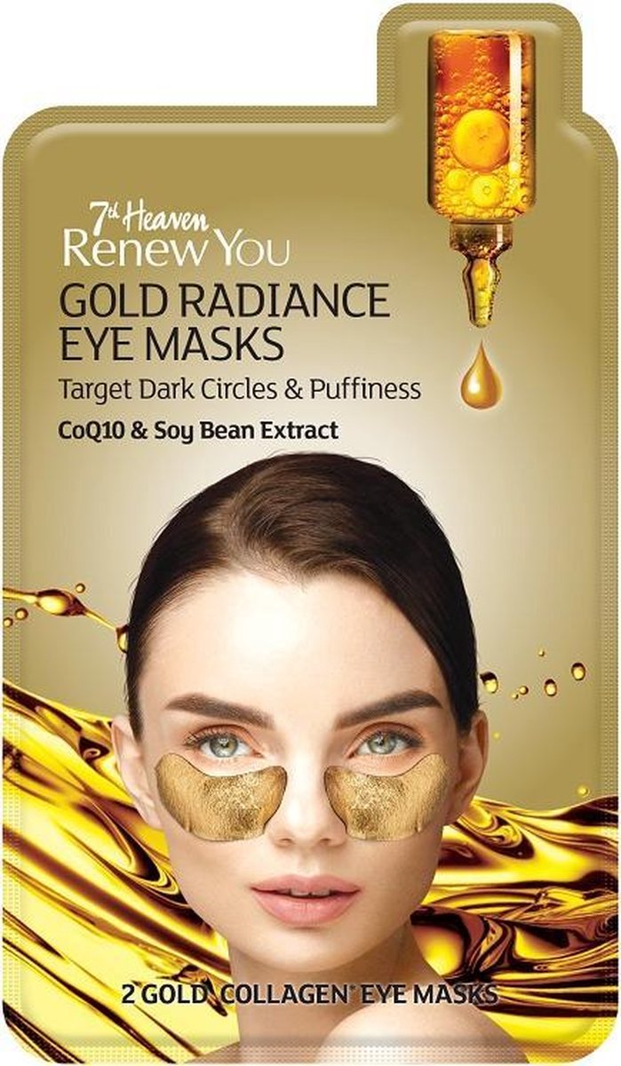 7Th Heaven - Renew You Gold Radiance Eye Masks Petals Under Eyes To Eliminate Shadows And Swelling Coq10 & Soy Bean Extract 2Pcs