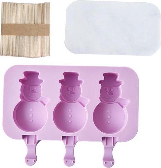 KUIRUNRX® Moules à Glace Silicone 2 Pièces Avec Couvercles Et 50 Bâtonnets En Bois - Réutilisables Pour Crème Glacée, Jus Et Desserts Maison