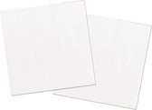Servetten van papier 33 x 33 cm in het wit - Uni kleuren thema voor verjaardag of feestje - Inhoud: 40x stuks