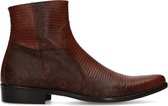 Sacha - Heren - Bruine western boots met snakeskin - Maat 41