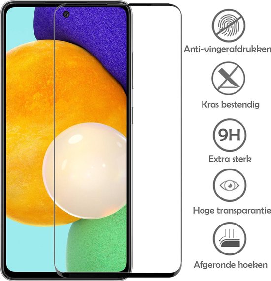Samsung A52 Protecteur d'écran 3D Full Cover - Protecteur d'écran Samsung Galaxy A52 Protect Glas - Samsung A52 Screen Protector Glas Full Coverage - 3 pièces