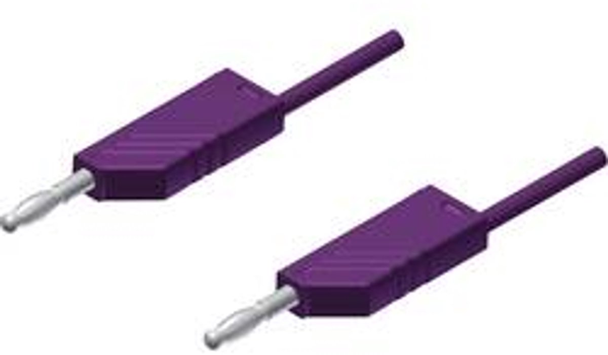 SKS Hirschmann MLN 25/2,5 VI Meetsnoer [Banaanstekker 4 mm - Banaanstekker 4 mm] 25.00 cm Violet 1 stuk(s)