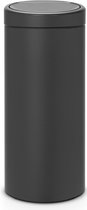 Brabantia Touch Bin poubelle 30 litres avec seau intérieur synthétique - Mineral Infinite Grey