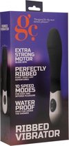 Ribbed Vibrator - Black - Silicone Vibrators - G-Spot Vibrators - Classic Vibrators