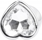 Love Heart Diamond Plug - 3.15 Inch - Silver - Butt Plugs & Anal Dildos