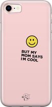 iPhone 8/7 hoesje - I'm cool quote - Soft Case Telefoonhoesje - Tekst - Roze