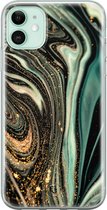 iPhone 11 hoesje - Marble khaki - Soft Case Telefoonhoesje - Marmer - Groen