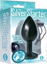 Bejeweled Annodized Stainless Steel Plug - Aqua - Butt Plugs & Anal Dildos - Kits