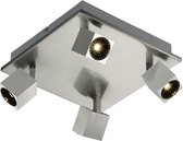 OSRAM - LED Plafondspot - Trinon Klipo - 24W - Warm Wit 3000K - 4-lichts - Vierkant - Mat Nikkel - Aluminium