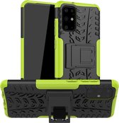 Voor Galaxy S20 + Tire Texture Shockproof TPU + PC beschermhoes met houder (groen)