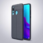 Litchi Texture TPU Shockproof Case voor Huawei Nova 4 (Navy)