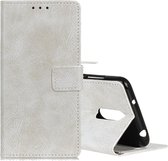Retro Crazy Horse Texture horizontale flip lederen tas voor LG K40, met houder & kaartsleuven & fotolijst (wit)