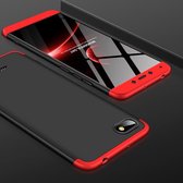 GKK Three Stage Splicing Full Coverage PC Case voor Xiaomi Redmi 6A (zwart + rood)