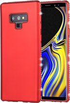 Crystal Decor Sides Smooth Surface Soft TPU beschermende achterkant van de behuizing voor Galaxy Note9 (rood)